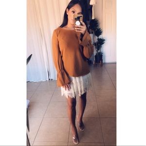 Camel Flared Sleeve top